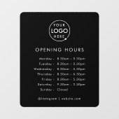 Openingstijden | Bedrijfslogo Openingstijden Zwart Raamsticker (Vel)