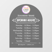 Openingstijden | Bedrijfslogo Openingstijden Zwart Raamsticker (Vel)