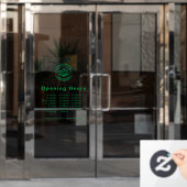Openingstijden Bedrijfslogo Transparant Groen Raamsticker (Kantoordeur)