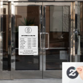 Openingstijden Bedrijfslogo Zakelijk Bedrijf Hier Raamsticker (Kantoordeur)