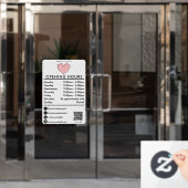 Openingstijden Bobby Pins Hairstylist Raamsticker (Kantoordeur)