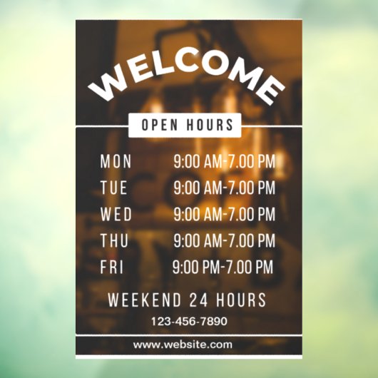 Openingstijden Bord Raamsticker (Vel 3)