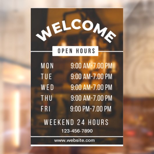 Openingstijden Bord Raamsticker (Vel 2)