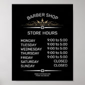 Openingstijden bord winkel poster (Voorkant)