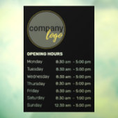 OPENINGSTIJDEN BUSINESS KANTOOR SHOP CAFE LOGO RAAMSTICKER (Vel 3)