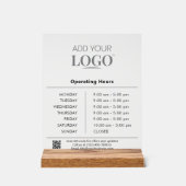 Openingstijden Business Logo Elegant Professional Acryl Bord (Voorkant)