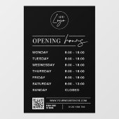 Openingstijden Business Logo Modern QR-code Raamsticker (Vel)