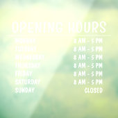 Openingstijden | Business White Script Raamsticker (Vel 3)