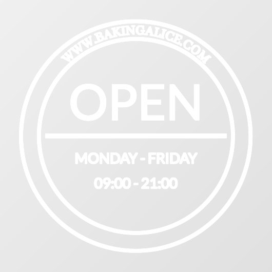 Openingstijden Cirkel Raamsticker (Vel)