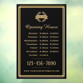 Openingstijden Classic Business Logo Black Gold Raamsticker (Vel 3)