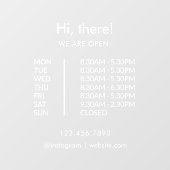 Openingstijden Custom Shop Open Gesloten Zakelijke Raamsticker (Vel)