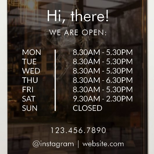 Openingstijden Custom Shop Open Gesloten Zakelijke Raamsticker