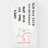 Openingstijden Eigen Logo Business Spandoek (Verticaal)