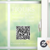 Openingstijden Genereer QR Code Bericht Wit op Cle Raamsticker (Huis)