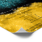 Openingstijden Gold Black White Confetti Blauwgroe Poster (Hoek)