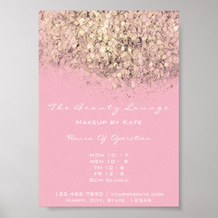 Openingstijden Gold Pastel Kantoor Confetti Roze Poster
