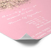 Openingstijden Gold Pastel Kantoor Confetti Roze Poster (Hoek)