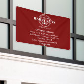 Openingstijden herenkapper aangepast spandoek (Buitenkant Gebouw)