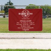 Openingstijden herenkapper aangepast spandoek (Insitu)