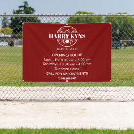 Openingstijden herenkapper aangepast spandoek