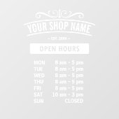 Openingstijden ID872 Raamsticker (Vel)