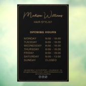 Openingstijden Kapper Salon Black Gold Raamsticker (Vel 3)