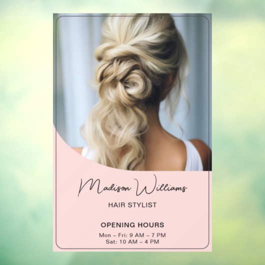 Openingstijden kapsalon raamsticker (Vel 3)