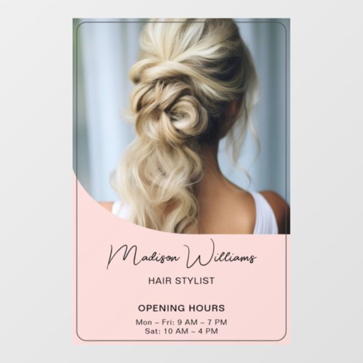 Openingstijden kapsalon raamsticker (Vel)