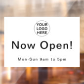 Openingstijden l Business Logo Black & White Raamsticker (Vel 2)