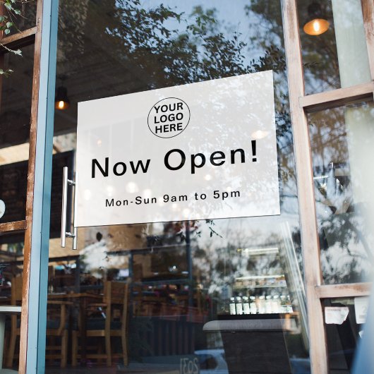 Openingstijden l Business Logo Black & White Raamsticker