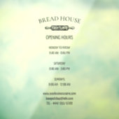 Openingstijden Lokale bakkerij Winkelvenster Raamsticker (Vel 3)