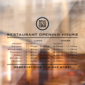 Openingstijden lunch diner restaurant aangepast lo raamsticker (Vel 2)