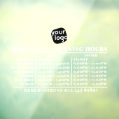 Openingstijden lunch diner restaurant met aangepas raamsticker (Vel 3)