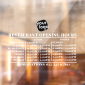 Openingstijden lunch diner restaurant met aangepas raamsticker (Vel 2)