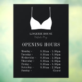 Openingstijden Luxury Black White Lingerie Boutiqu Raamsticker (Vel 3)
