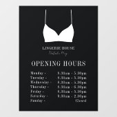 Openingstijden Luxury Black White Lingerie Boutiqu Raamsticker (Vel)