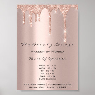 Openingstijden Make-up Rose Salon Drips Spark Prij Poster