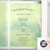 Openingstijden met bedrijfsinformatie raamsticker (Huis)