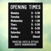 Openingstijden of openingstijden winkel raamsticker (Vel 3)