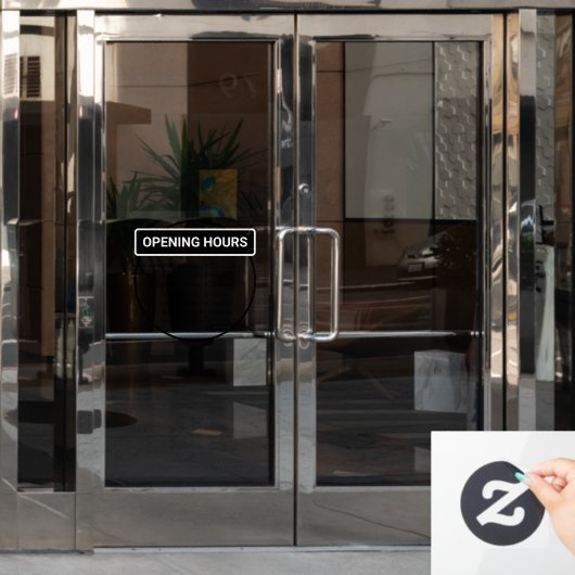 Openingstijden | Openingstijden rond de kantoorure Raamsticker (Kantoordeur)
