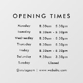 Openingstijden | Openingstijden voor bedrijven Mod Raamsticker (Vel)
