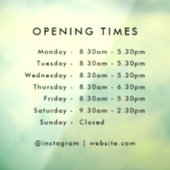 Openingstijden | Openingstijden voor bedrijven Mod Raamsticker (Vel 3)