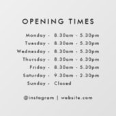 Openingstijden | Openingstijden voor bedrijven Mod Raamsticker (Vel)