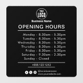 Openingstijden | Openingstijden voor bedrijven - z Raamsticker (Vel)