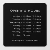 Openingstijden | Openingstijden voor bedrijven - z Raamsticker (Vel)