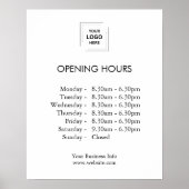 Openingstijden | Openingstijden voor zakelijke Log Poster (Voorkant)
