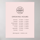 Openingstijden | Openingstijden voor zakelijke Log Poster (Voorkant)