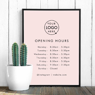 Openingstijden Openingstijden voor zakelijke Log Poster