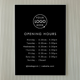 Openingstijden | Openingstijden voor zakelijke Log Poster