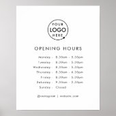 Openingstijden | Openingstijden voor zakelijke Log Poster (Voorkant)